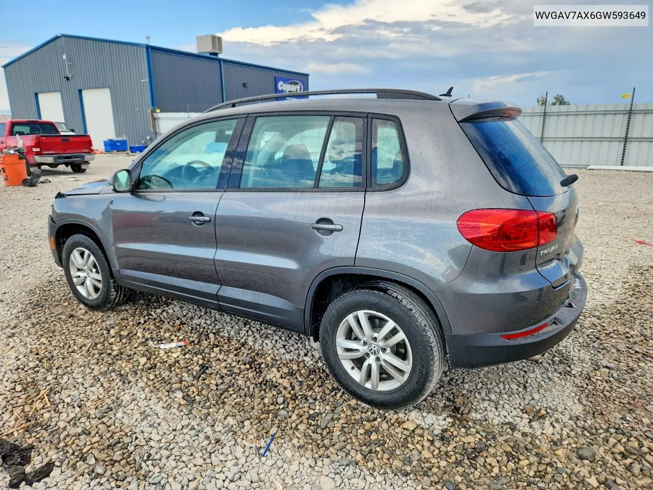 2016 Volkswagen Tiguan S VIN: WVGAV7AX6GW593649 Lot: 61803016