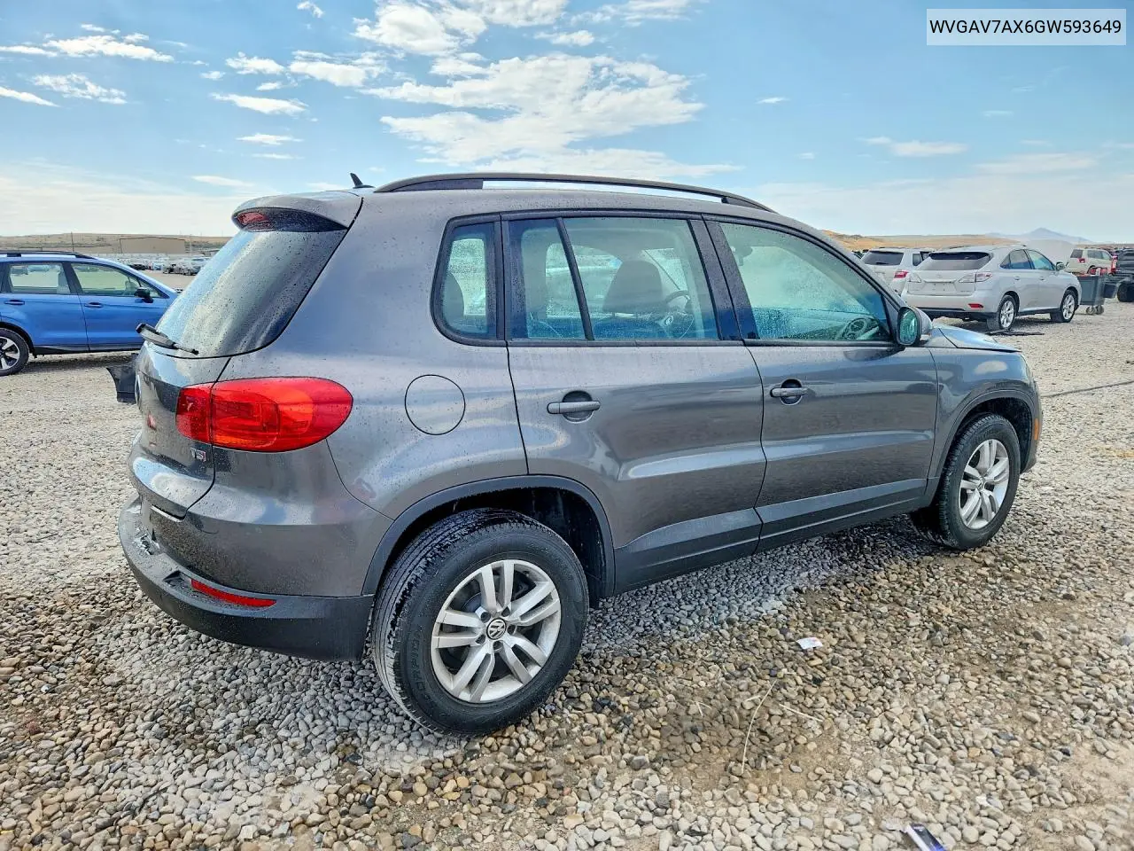 2016 Volkswagen Tiguan S VIN: WVGAV7AX6GW593649 Lot: 61803016