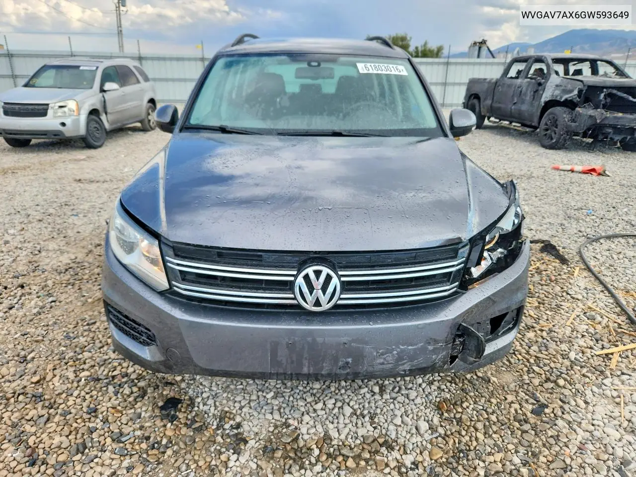 2016 Volkswagen Tiguan S VIN: WVGAV7AX6GW593649 Lot: 61803016