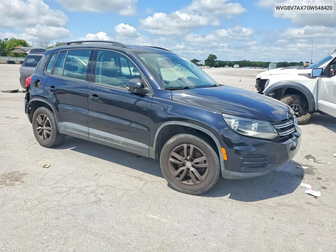 2016 Volkswagen Tiguan S VIN: WVGBV7AX7GW548420 Lot: 62030946