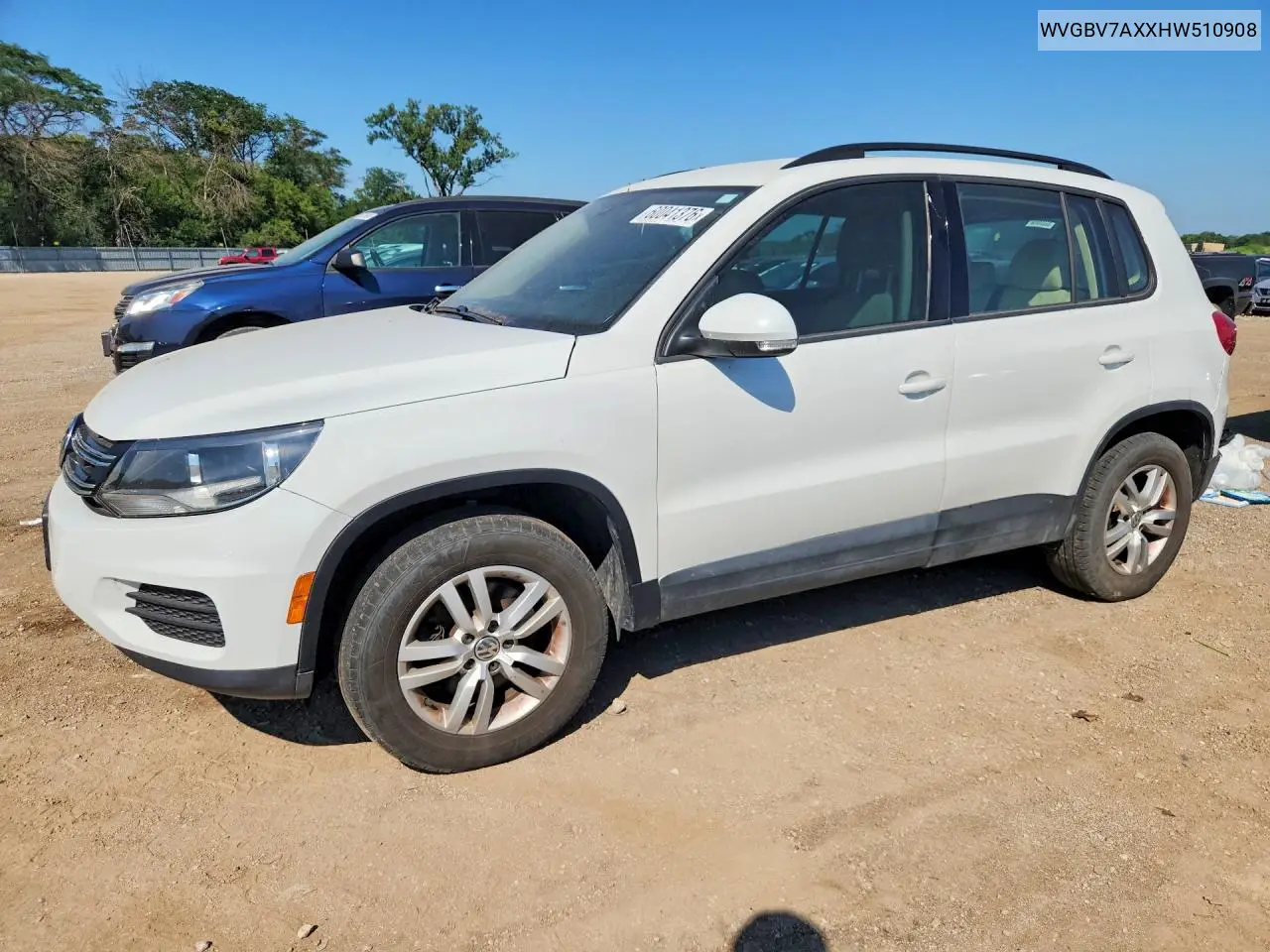 2017 Volkswagen Tiguan S VIN: WVGBV7AXXHW510908 Lot: 60041376