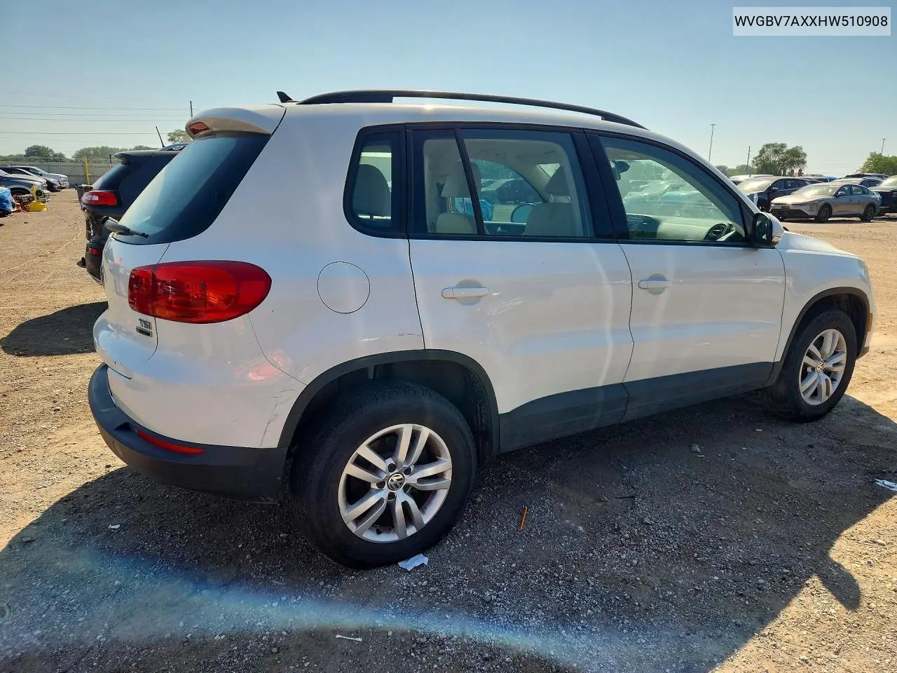 2017 Volkswagen Tiguan S VIN: WVGBV7AXXHW510908 Lot: 60041376