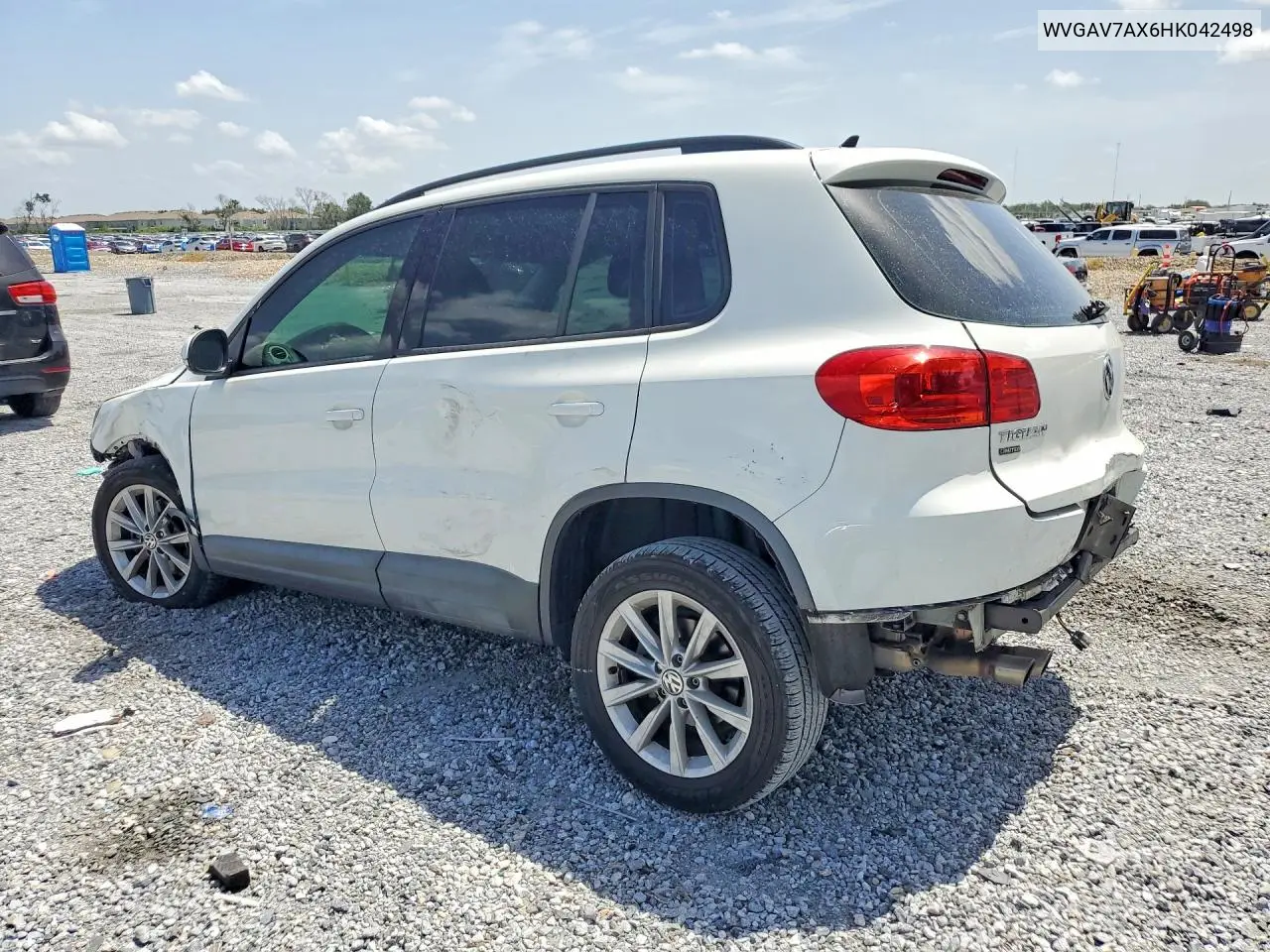 2017 Volkswagen Tiguan S VIN: WVGAV7AX6HK042498 Lot: 60554896