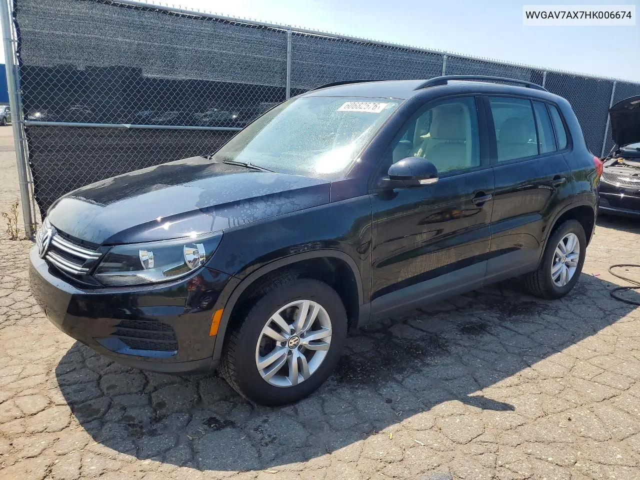 2017 Volkswagen Tiguan S VIN: WVGAV7AX7HK006674 Lot: 60682576