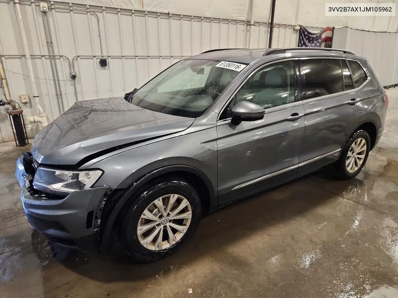 2018 Volkswagen Tiguan Se VIN: 3VV2B7AX1JM105962 Lot: 61350116