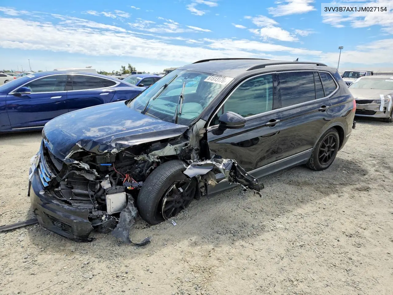 2018 Volkswagen Tiguan Se VIN: 3VV3B7AX1JM027154 Lot: 61513176