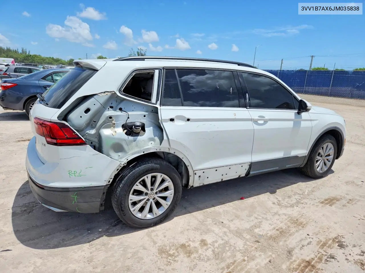 2018 Volkswagen Tiguan S VIN: 3VV1B7AX6JM035838 Lot: 61535706
