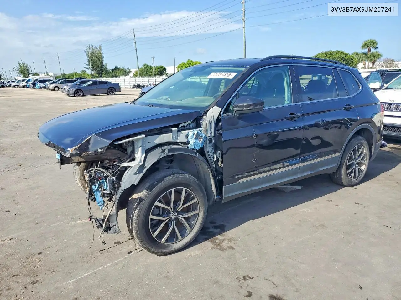 2018 Volkswagen Tiguan Se VIN: 3VV3B7AX9JM207241 Lot: 61723356