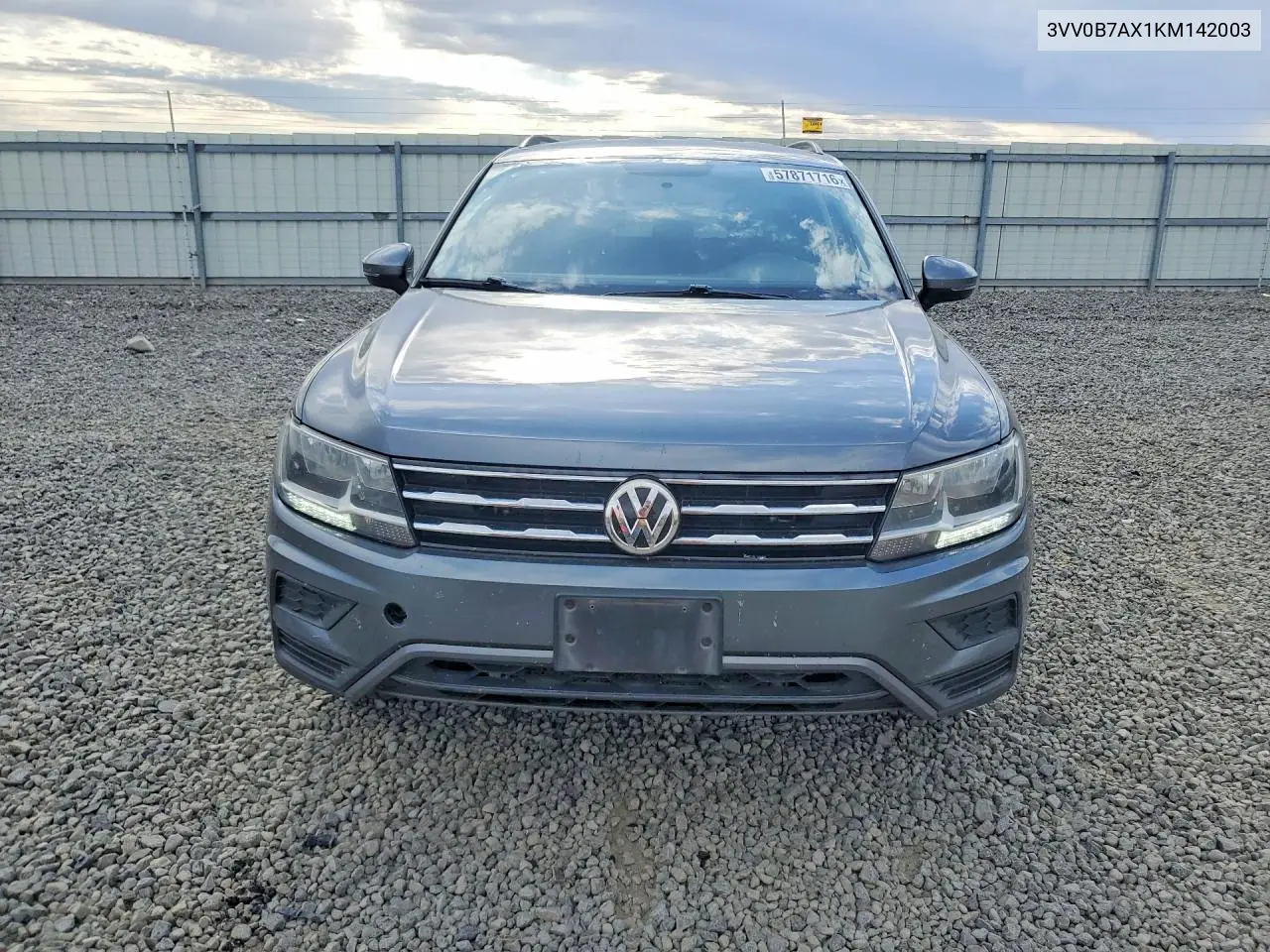 2019 Volkswagen Tiguan S VIN: 3VV0B7AX1KM142003 Lot: 57871716
