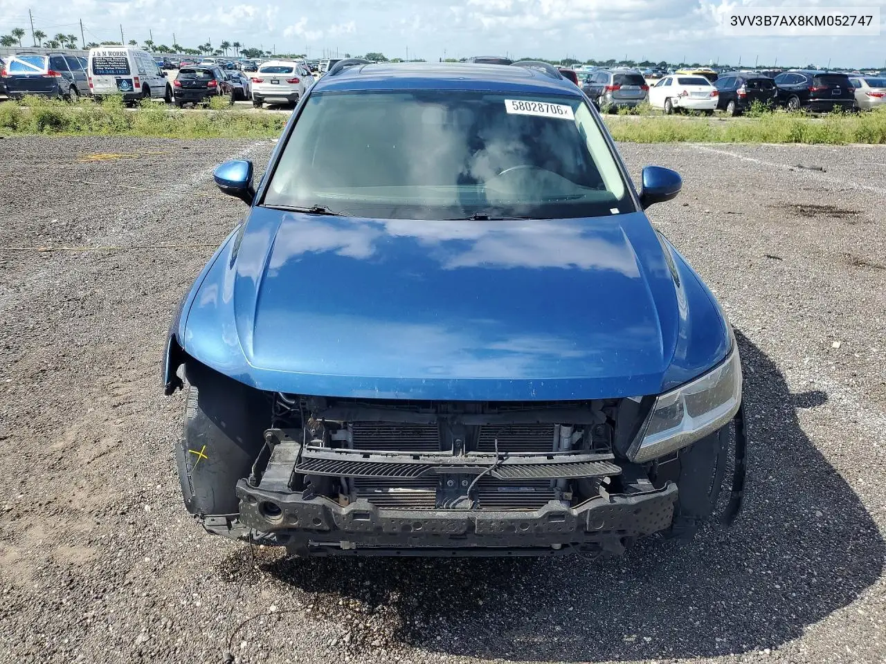 2019 Volkswagen Tiguan Se VIN: 3VV3B7AX8KM052747 Lot: 58028706