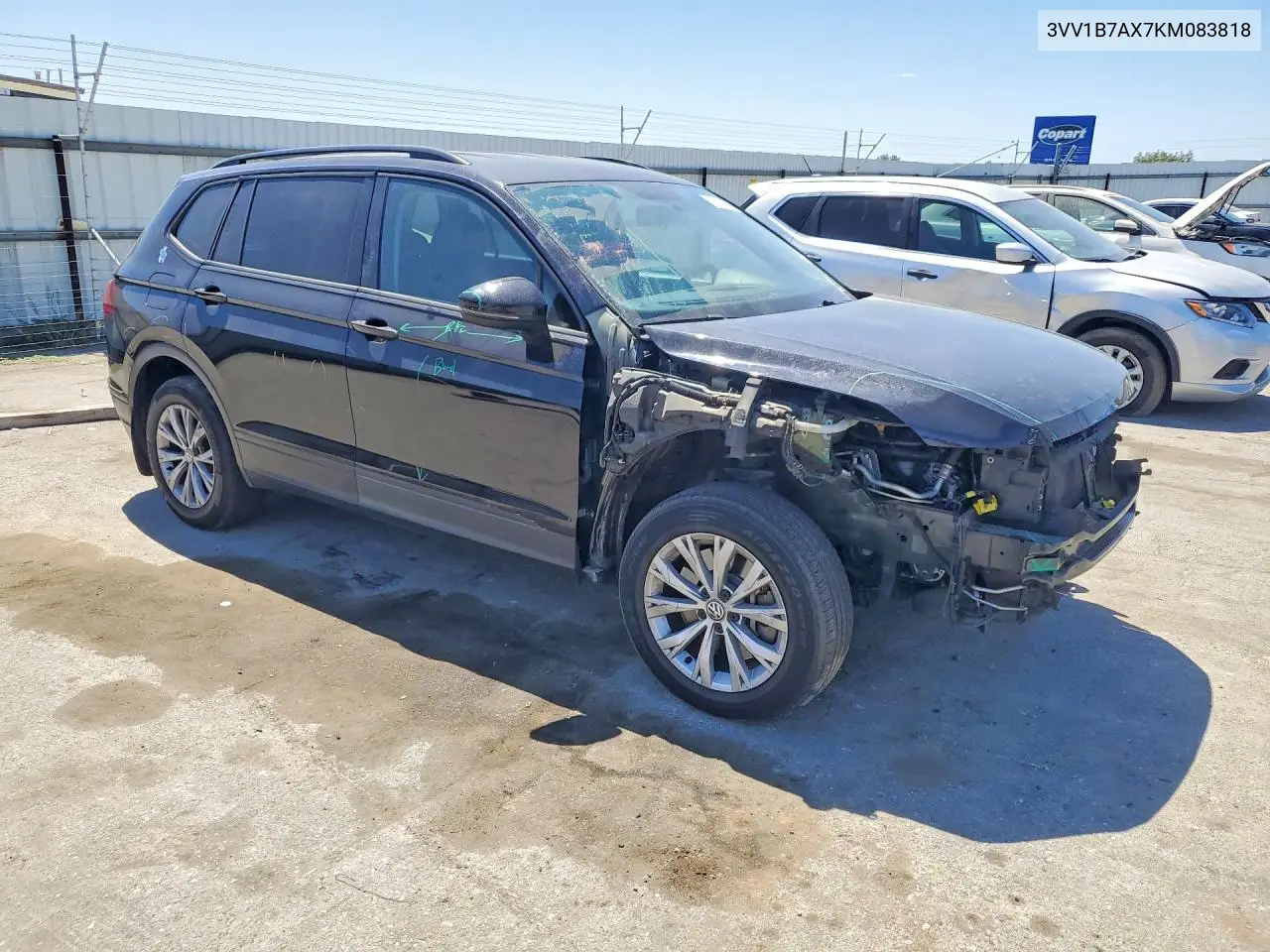 2019 Volkswagen Tiguan S VIN: 3VV1B7AX7KM083818 Lot: 61411866