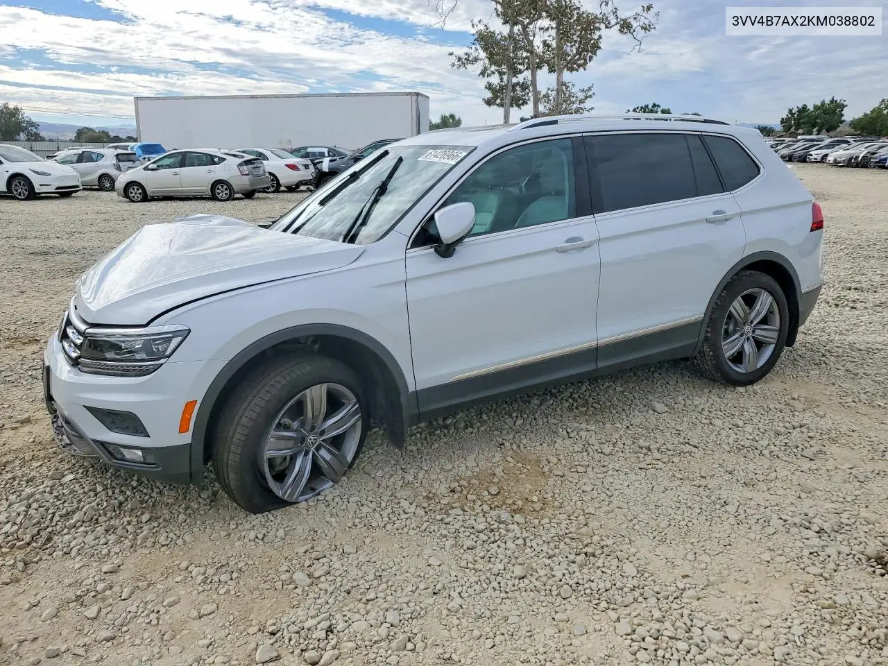 2019 Volkswagen Tiguan Sel Premium VIN: 3VV4B7AX2KM038802 Lot: 61426966