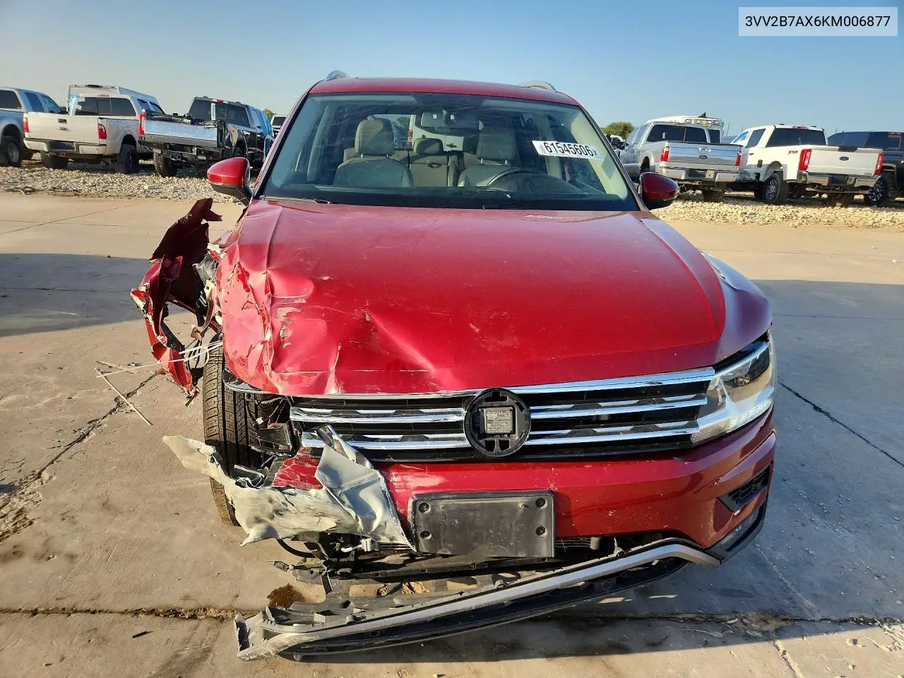 2019 Volkswagen Tiguan Se VIN: 3VV2B7AX6KM006877 Lot: 61545606