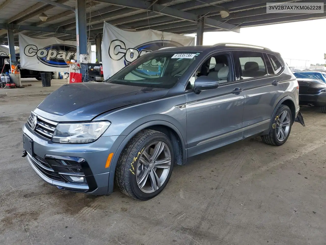 2019 Volkswagen Tiguan Se VIN: 3VV2B7AX7KM062228 Lot: 61835736