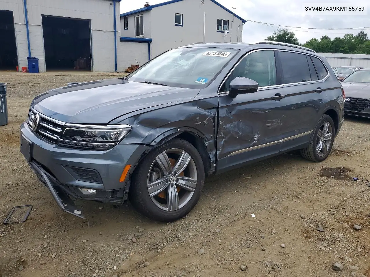 2019 Volkswagen Tiguan Sel Premium VIN: 3VV4B7AX9KM155759 Lot: 62135846