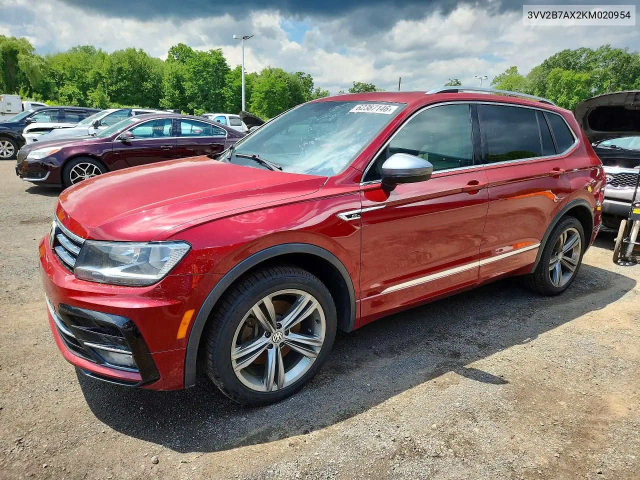 2019 Volkswagen Tiguan Se VIN: 3VV2B7AX2KM020954 Lot: 62387146
