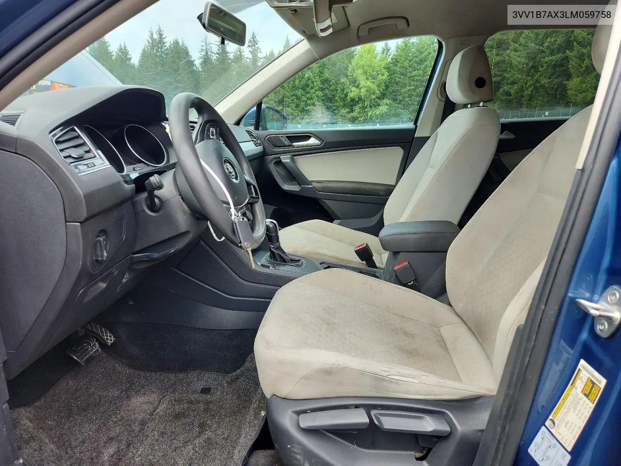 2020 Volkswagen Tiguan S VIN: 3VV1B7AX3LM059758 Lot: 61887466