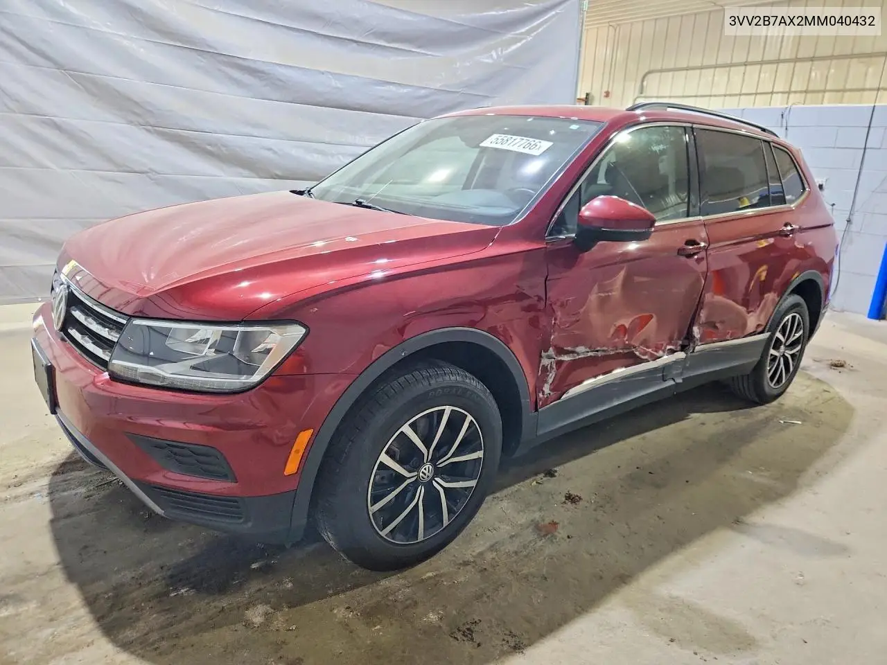 2021 Volkswagen Tiguan Se VIN: 3VV2B7AX2MM040432 Lot: 55817766