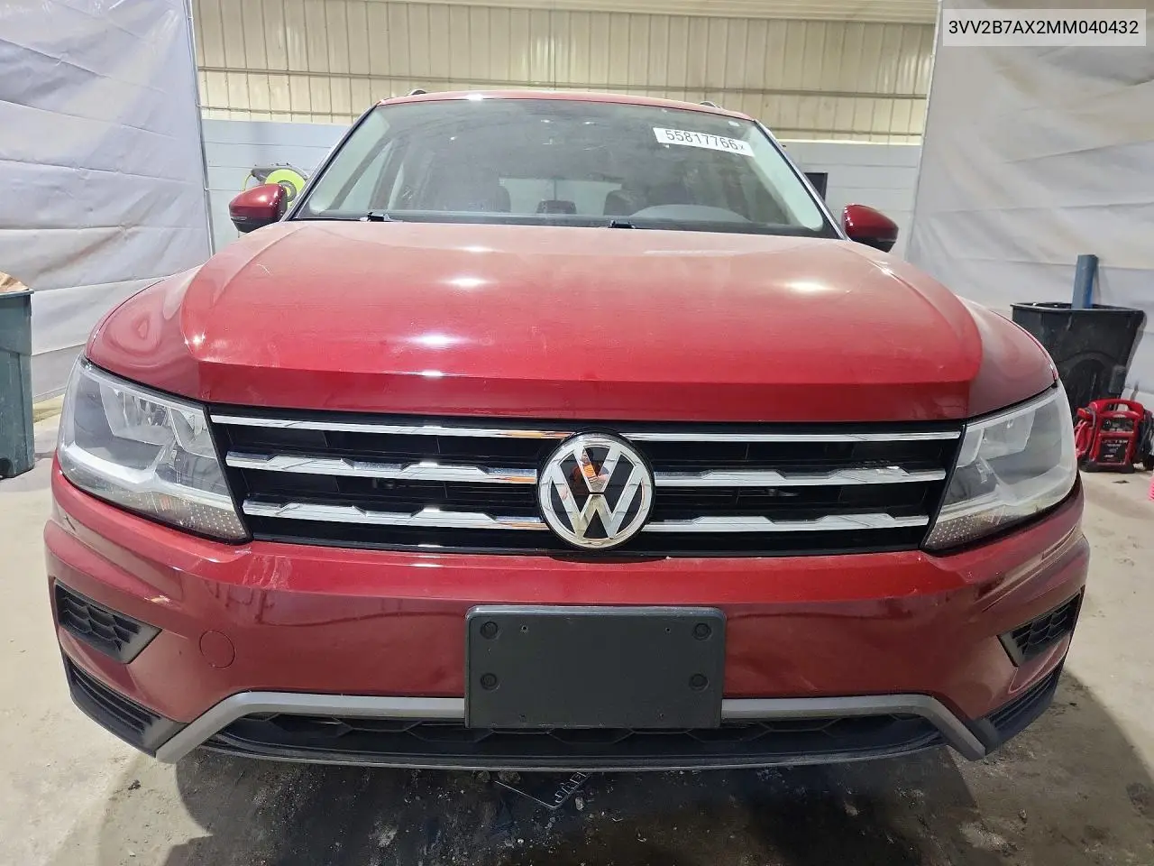 2021 Volkswagen Tiguan Se VIN: 3VV2B7AX2MM040432 Lot: 55817766