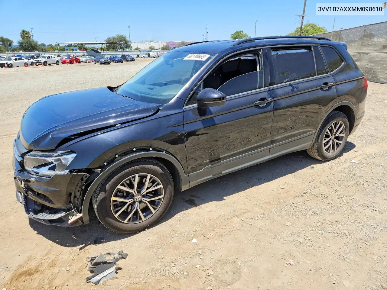 2021 Volkswagen Tiguan S VIN: 3VV1B7AXXMM098610 Lot: 60140866