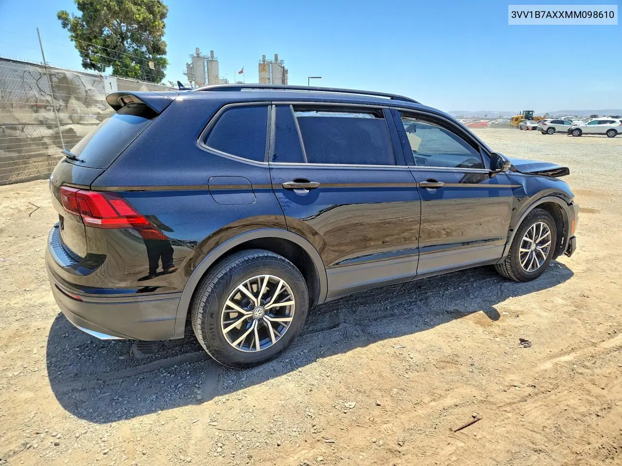 2021 Volkswagen Tiguan S VIN: 3VV1B7AXXMM098610 Lot: 60140866
