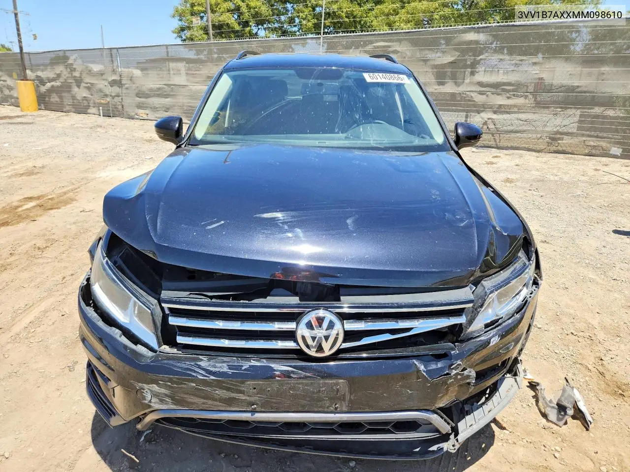 2021 Volkswagen Tiguan S VIN: 3VV1B7AXXMM098610 Lot: 60140866