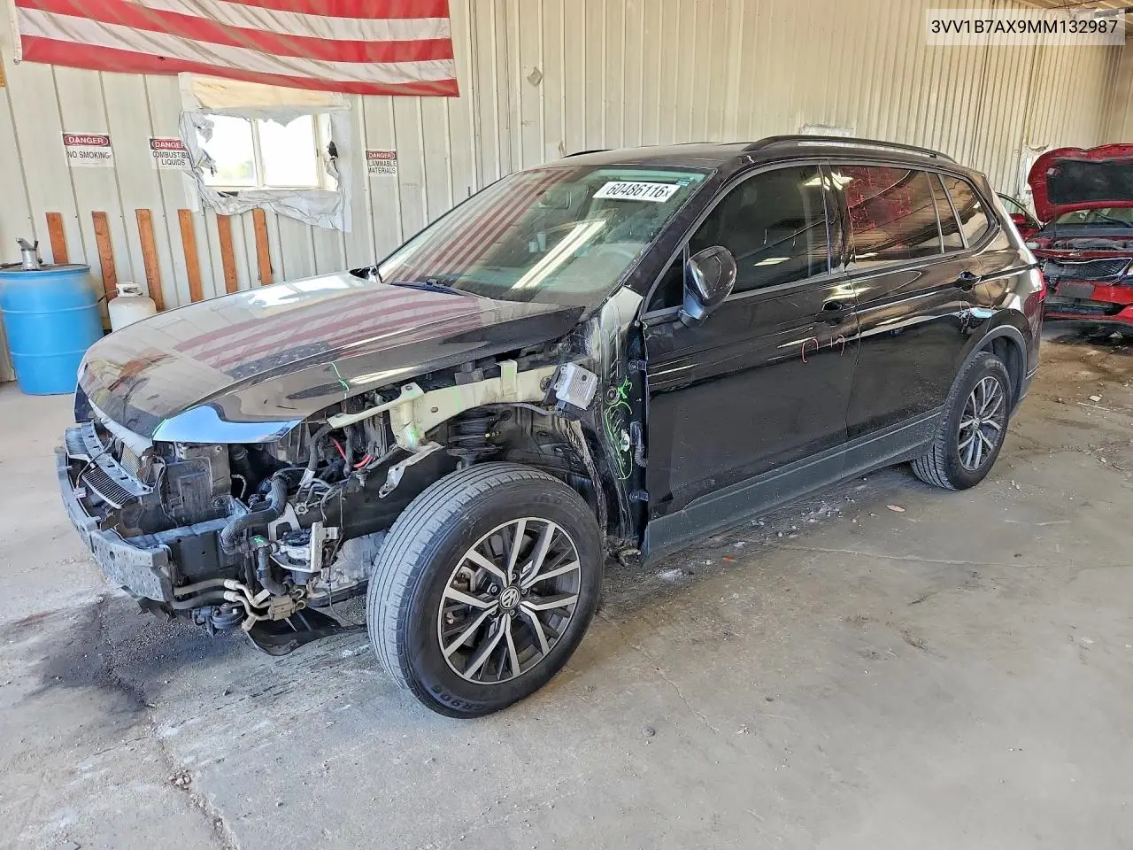 2021 Volkswagen Tiguan S VIN: 3VV1B7AX9MM132987 Lot: 60486116
