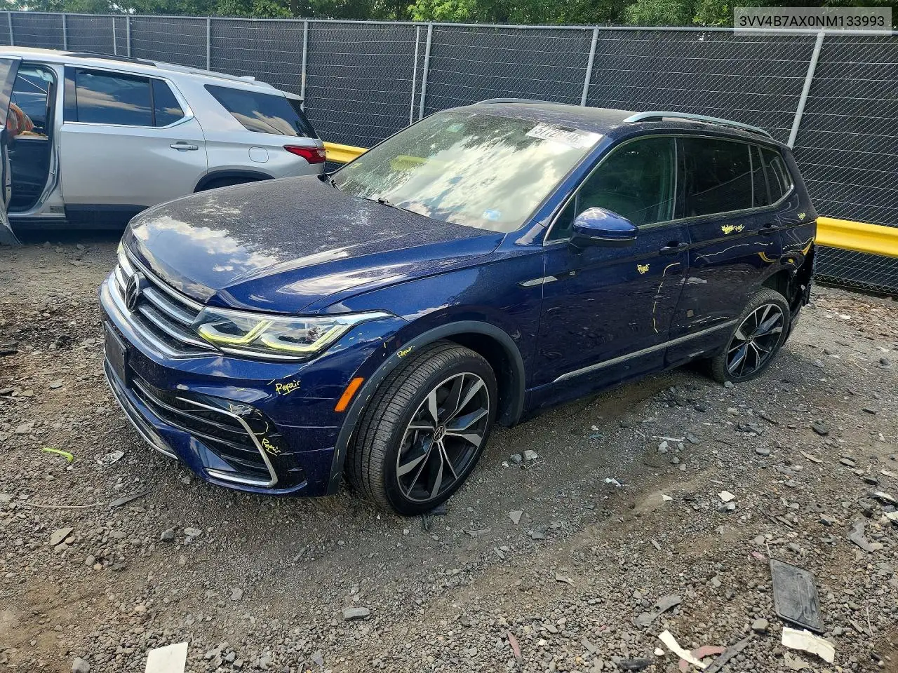 2022 Volkswagen Tiguan Sel R-Line VIN: 3VV4B7AX0NM133993 Lot: 57726746