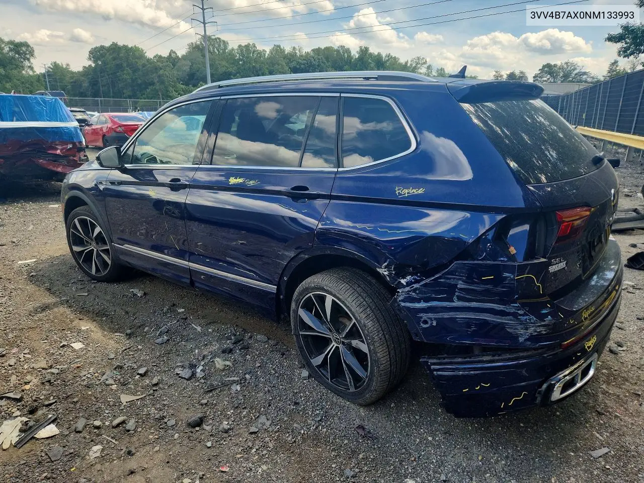 2022 Volkswagen Tiguan Sel R-Line VIN: 3VV4B7AX0NM133993 Lot: 57726746