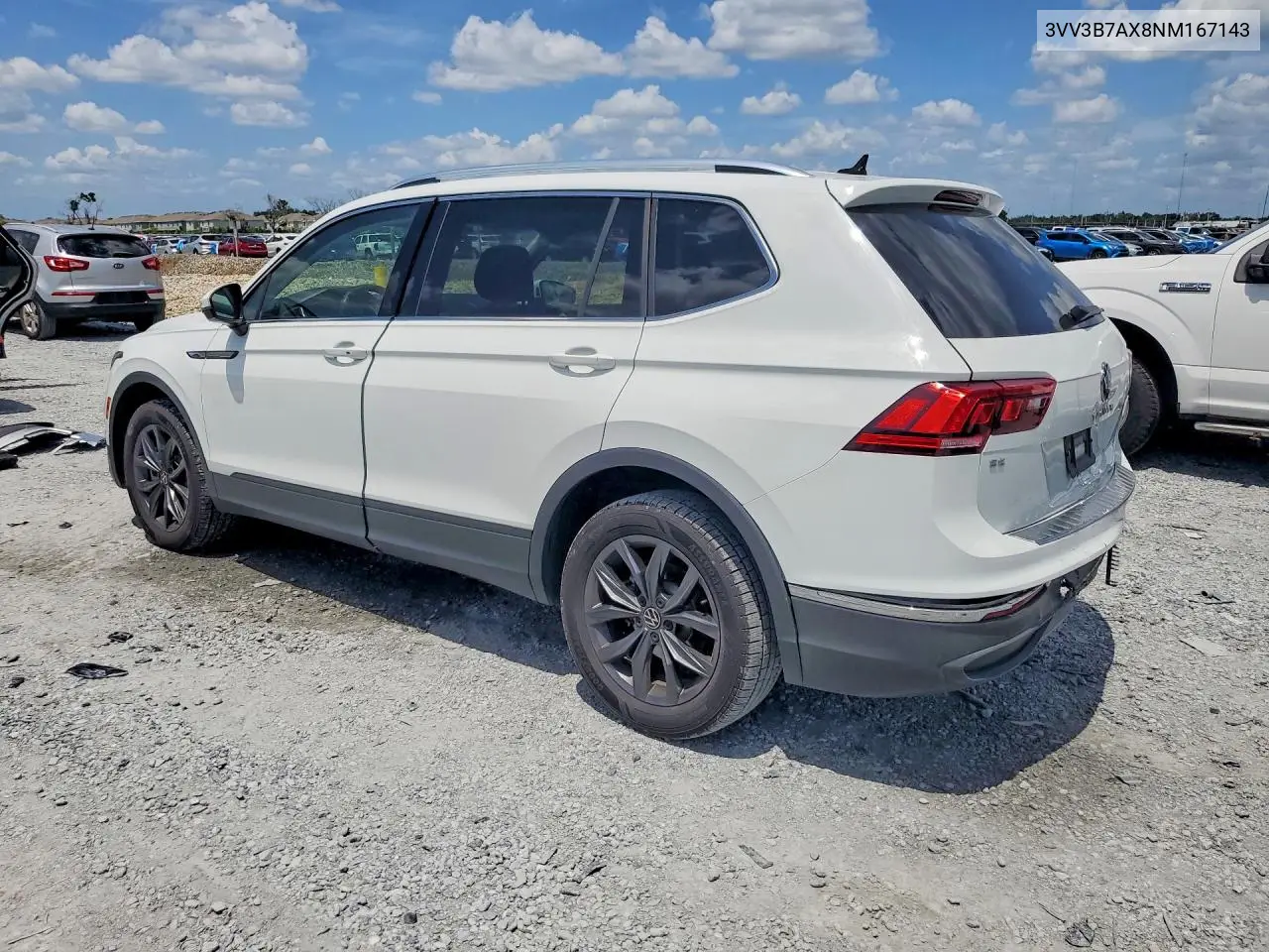 2022 Volkswagen Tiguan Se VIN: 3VV3B7AX8NM167143 Lot: 62065016