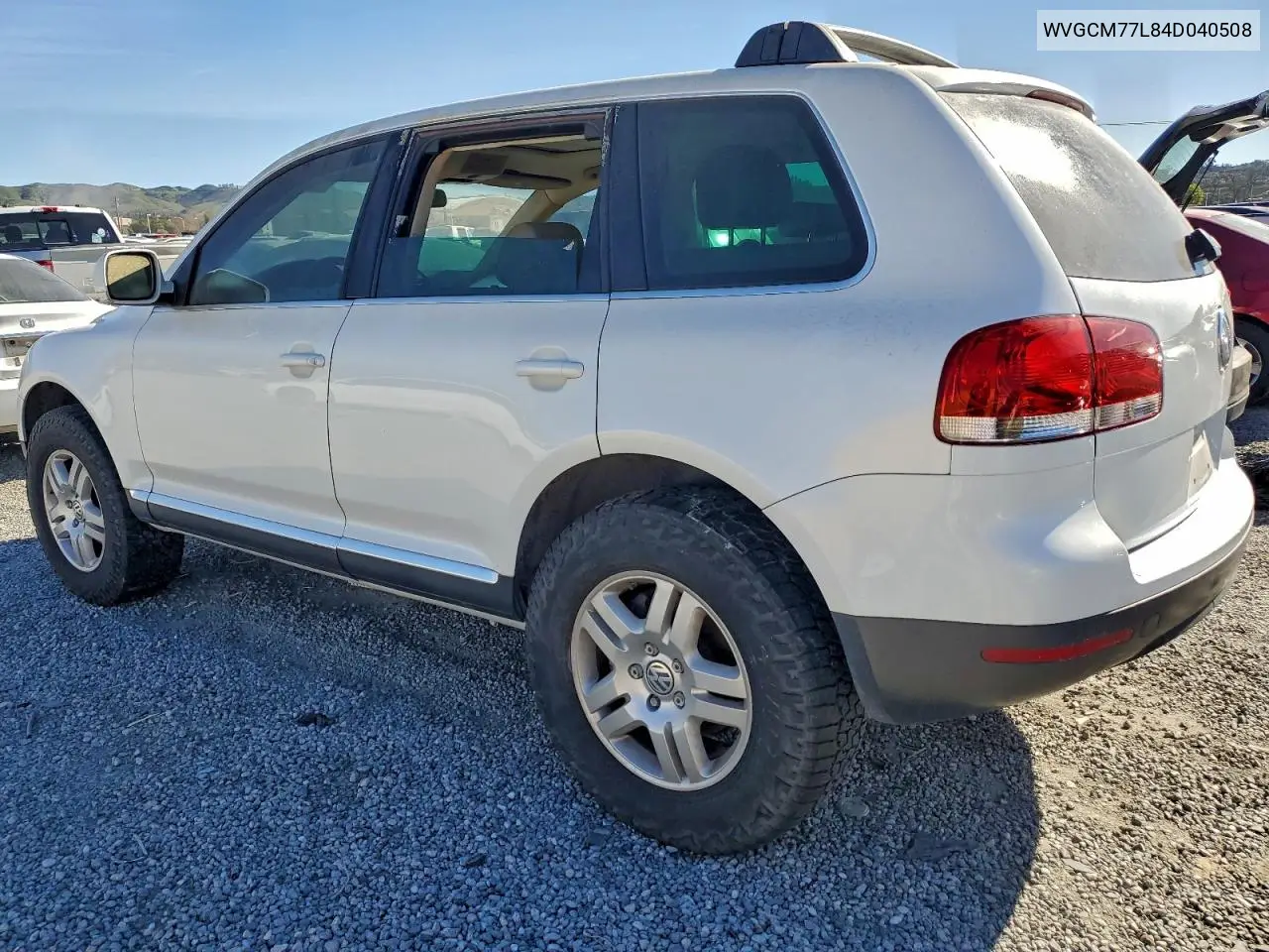 2004 Volkswagen Touareg 4.2 VIN: WVGCM77L84D040508 Lot: 73346515