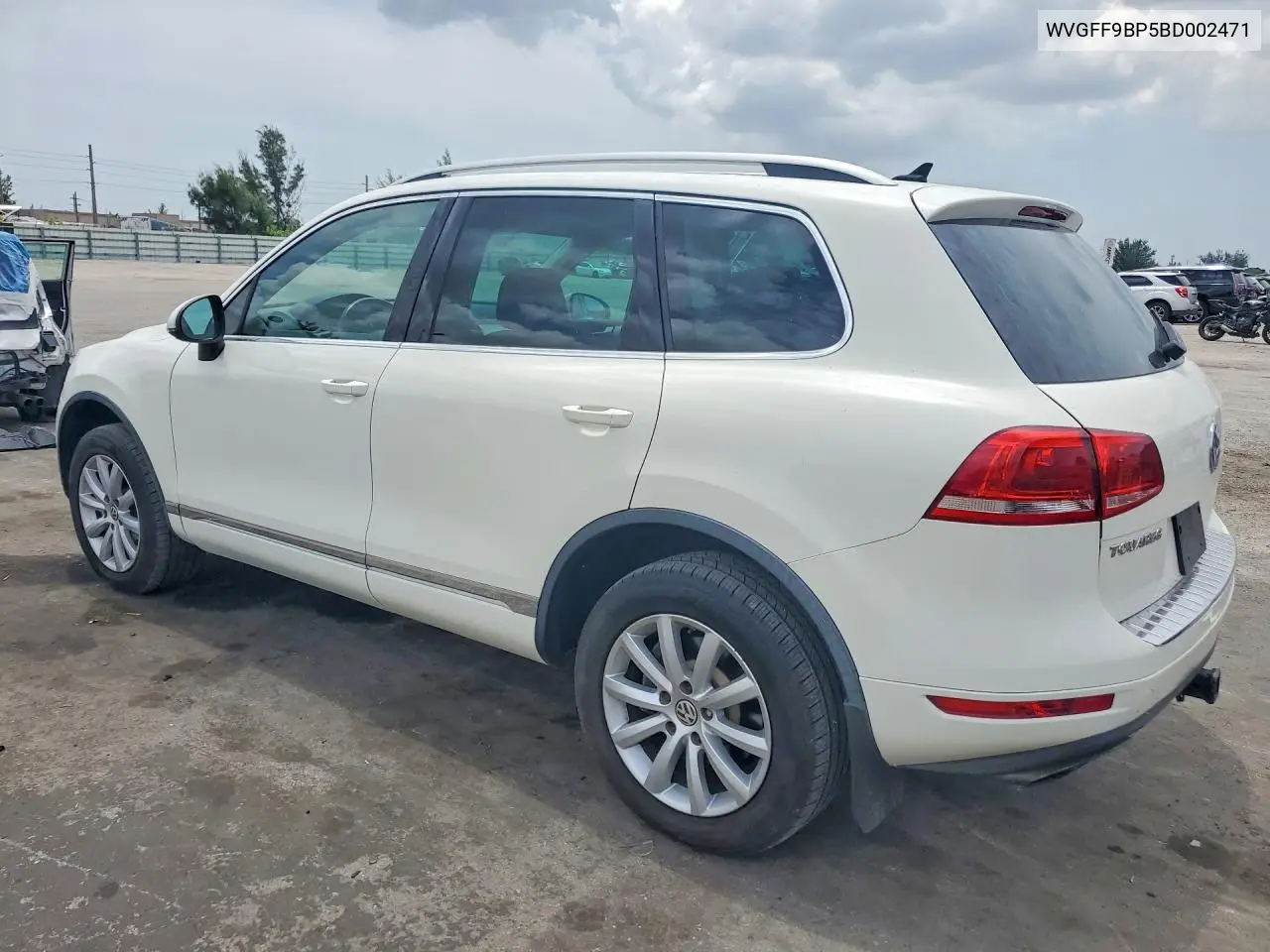 2011 Volkswagen Touareg V6 VIN: WVGFF9BP5BD002471 Lot: 61584576