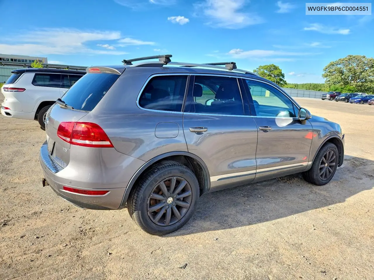 2012 Volkswagen Touareg V6 Tdi VIN: WVGFK9BP6CD004551 Lot: 57039026