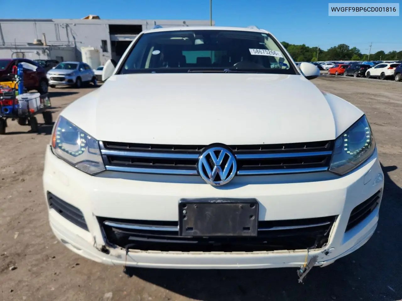 2012 Volkswagen Touareg V6 VIN: WVGFF9BP6CD001816 Lot: 58675266