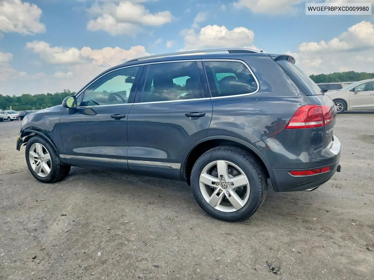 2012 Volkswagen Touareg V6 VIN: WVGEF9BPXCD009980 Lot: 59594016