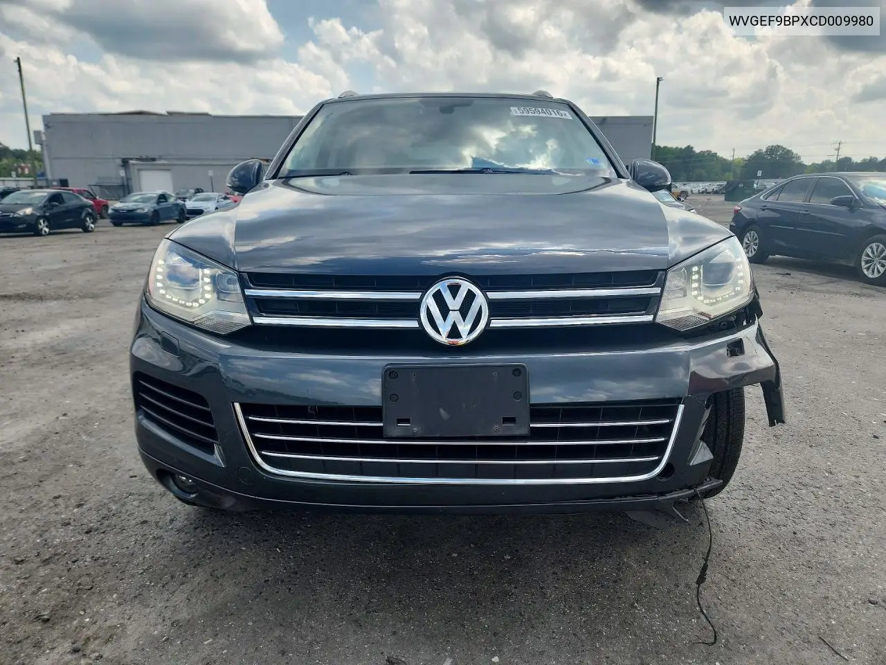 2012 Volkswagen Touareg V6 VIN: WVGEF9BPXCD009980 Lot: 59594016