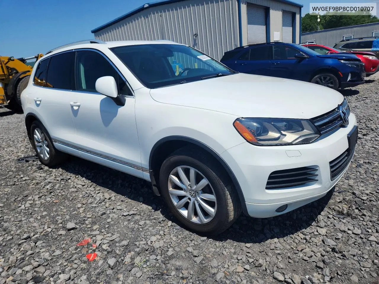 2012 Volkswagen Touareg V6 VIN: WVGEF9BP8CD010707 Lot: 60630336