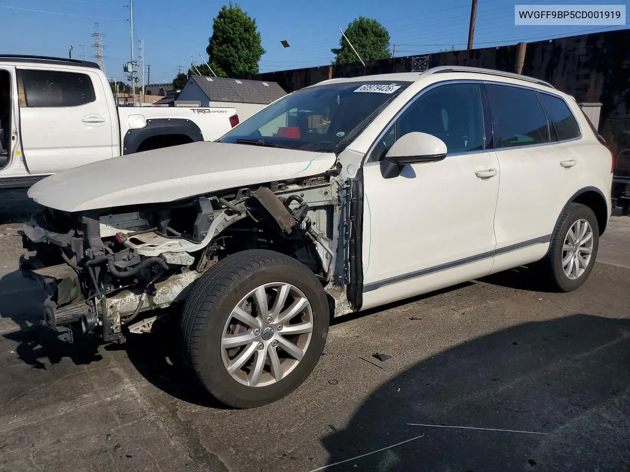 2012 Volkswagen Touareg V6 VIN: WVGFF9BP5CD001919 Lot: 60979426