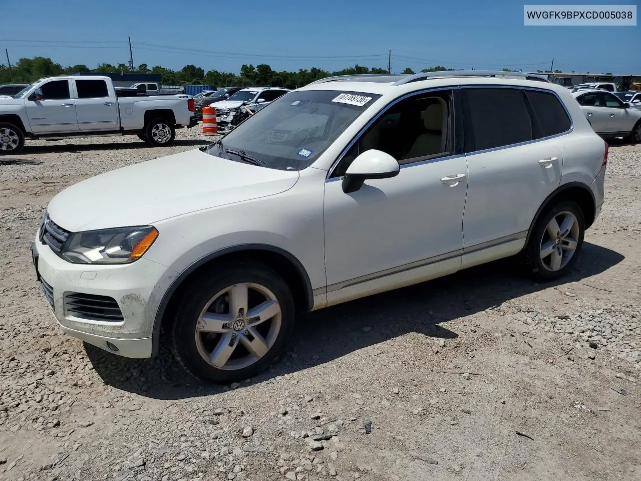 2012 Volkswagen Touareg V6 Tdi VIN: WVGFK9BPXCD005038 Lot: 61769736