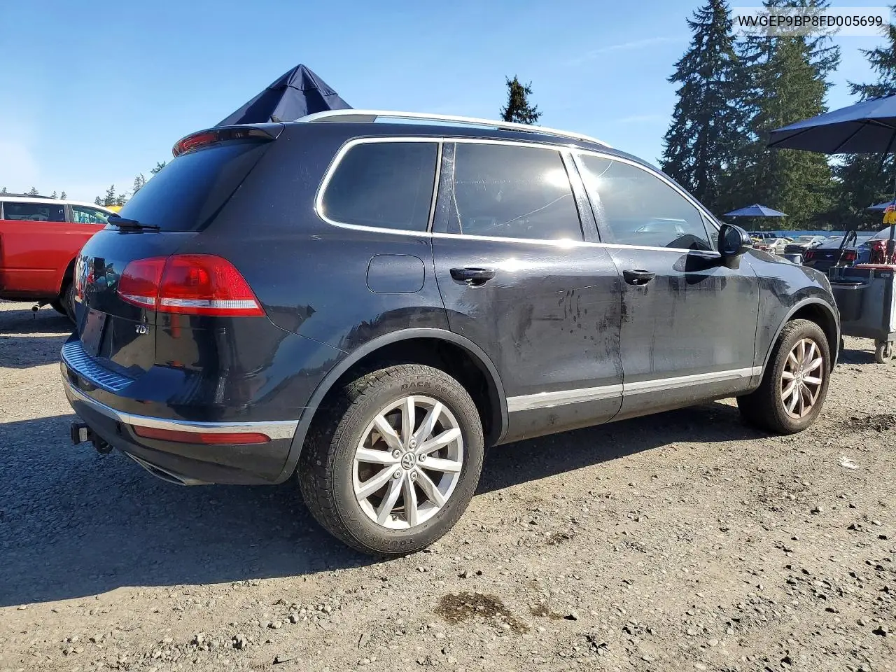 2015 Volkswagen Touareg V6 Tdi VIN: WVGEP9BP8FD005699 Lot: 48853106