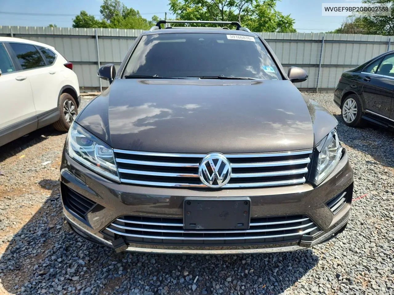 2016 Volkswagen Touareg Sport VIN: WVGEF9BP2GD002558 Lot: 59166836