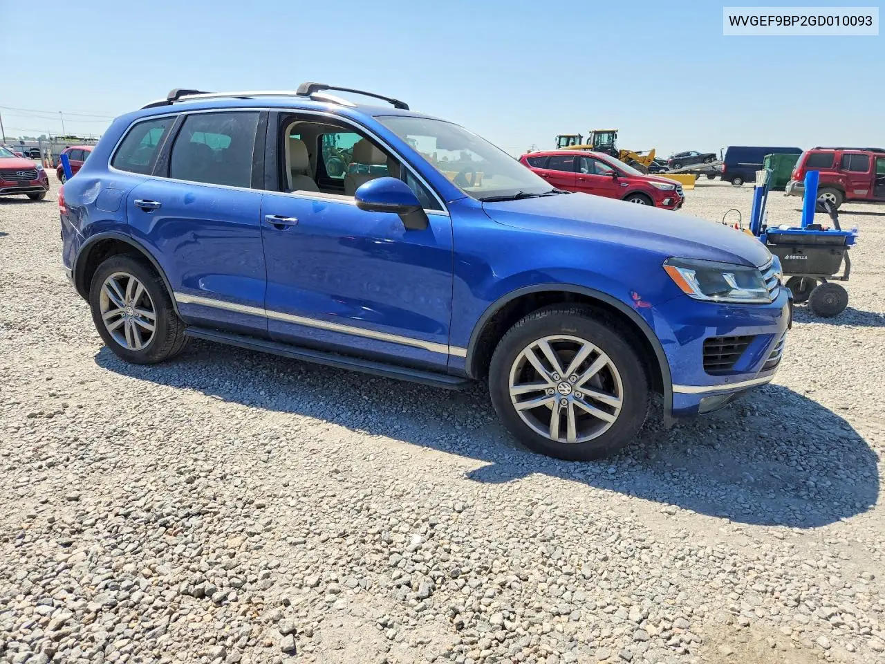 2016 Volkswagen Touareg Sport VIN: WVGEF9BP2GD010093 Lot: 60764866