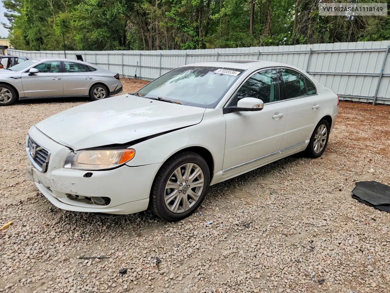 2010 Volvo S80 3.2 VIN: YV1982AS6A1118149 Lot: 57058536
