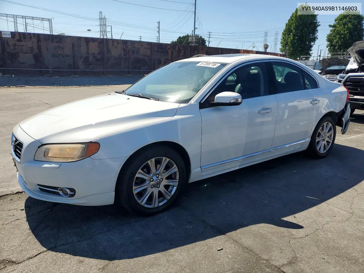 2011 Volvo S80 3.2 VIN: YV1940AS9B1146903 Lot: 57208206