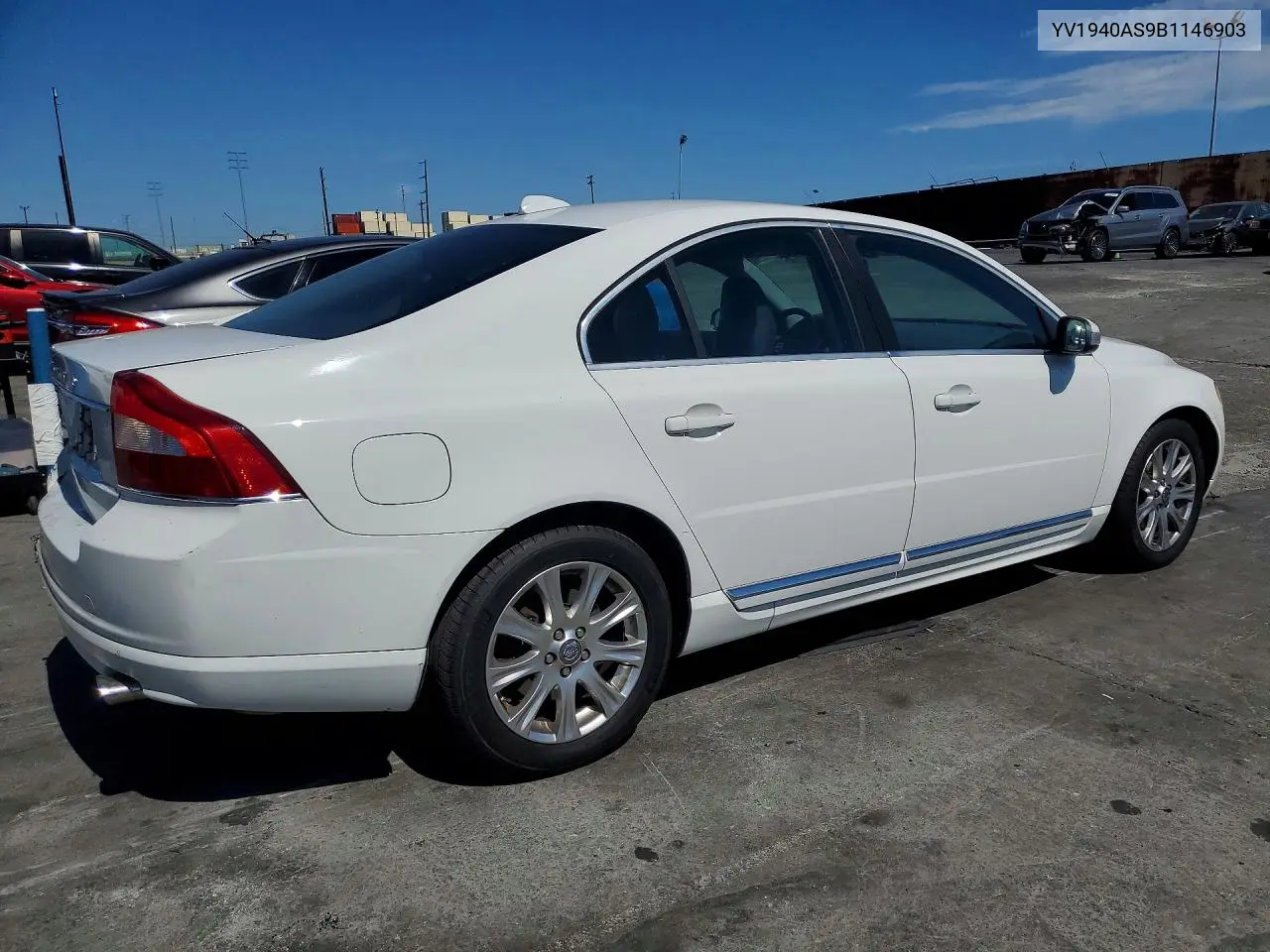 2011 Volvo S80 3.2 VIN: YV1940AS9B1146903 Lot: 57208206
