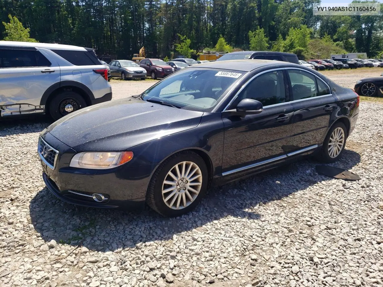 2012 Volvo S80 3.2 VIN: YV1940AS1C1160456 Lot: 55867646