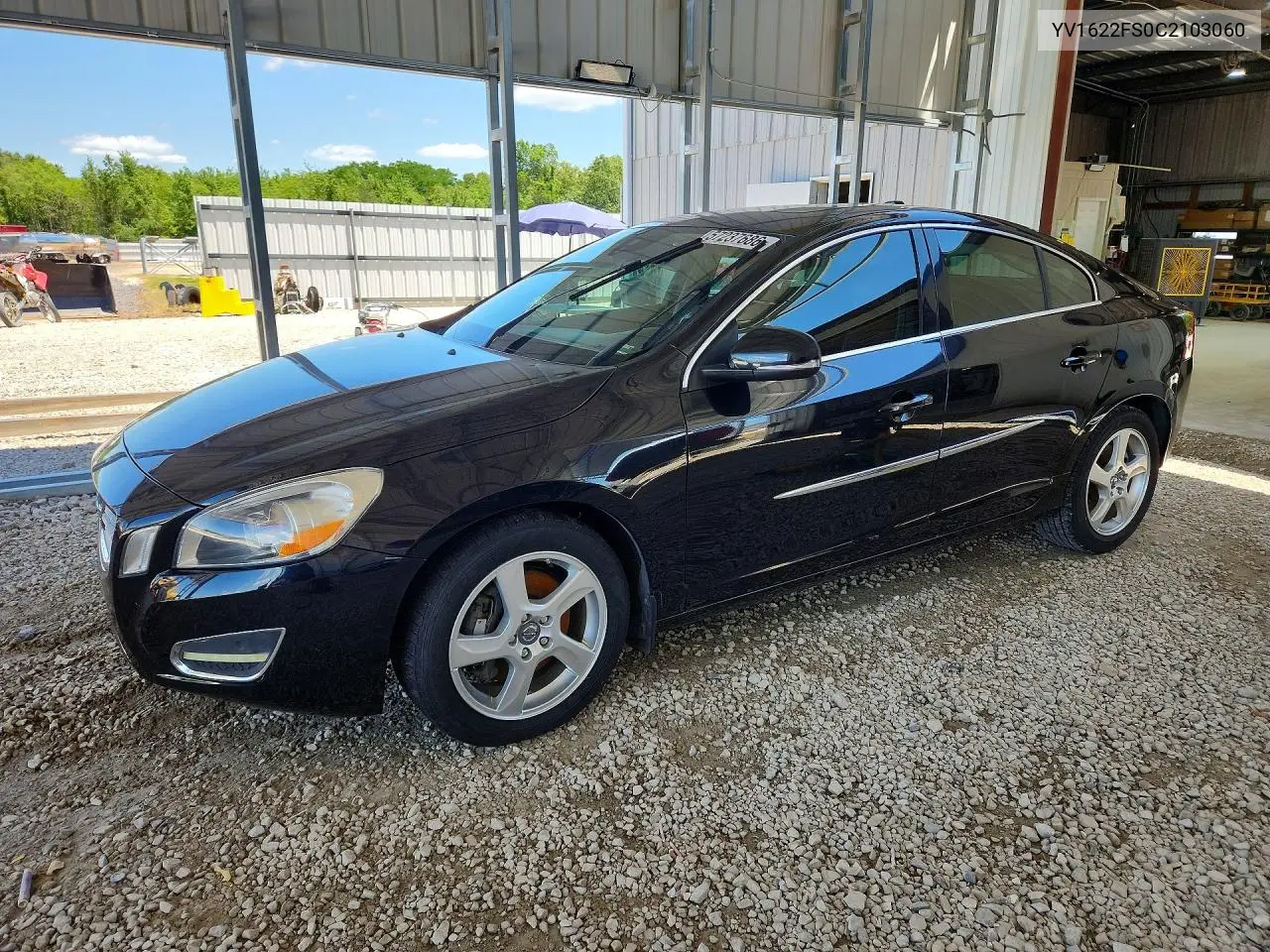 2012 Volvo S60 T5 VIN: YV1622FS0C2103060 Lot: 57237686