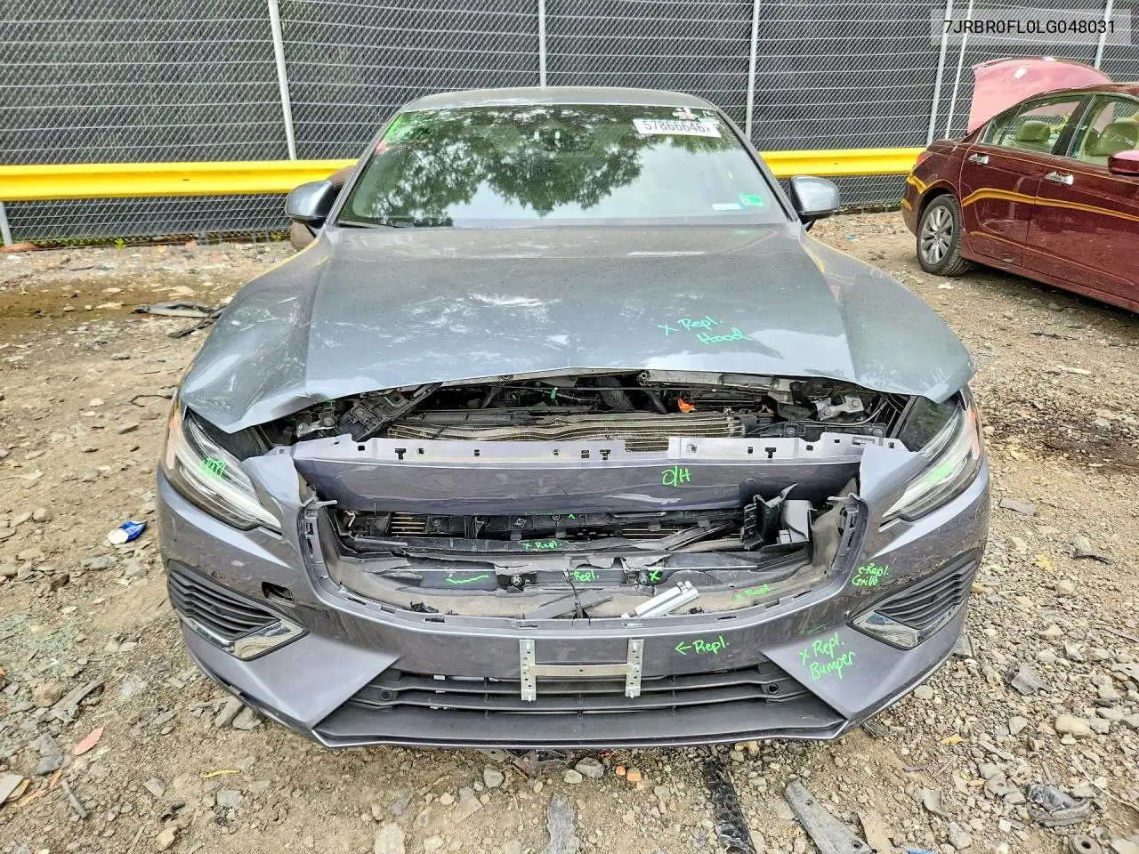 2020 Volvo S60 T8 Inscription VIN: 7JRBR0FL0LG048031 Lot: 57866646