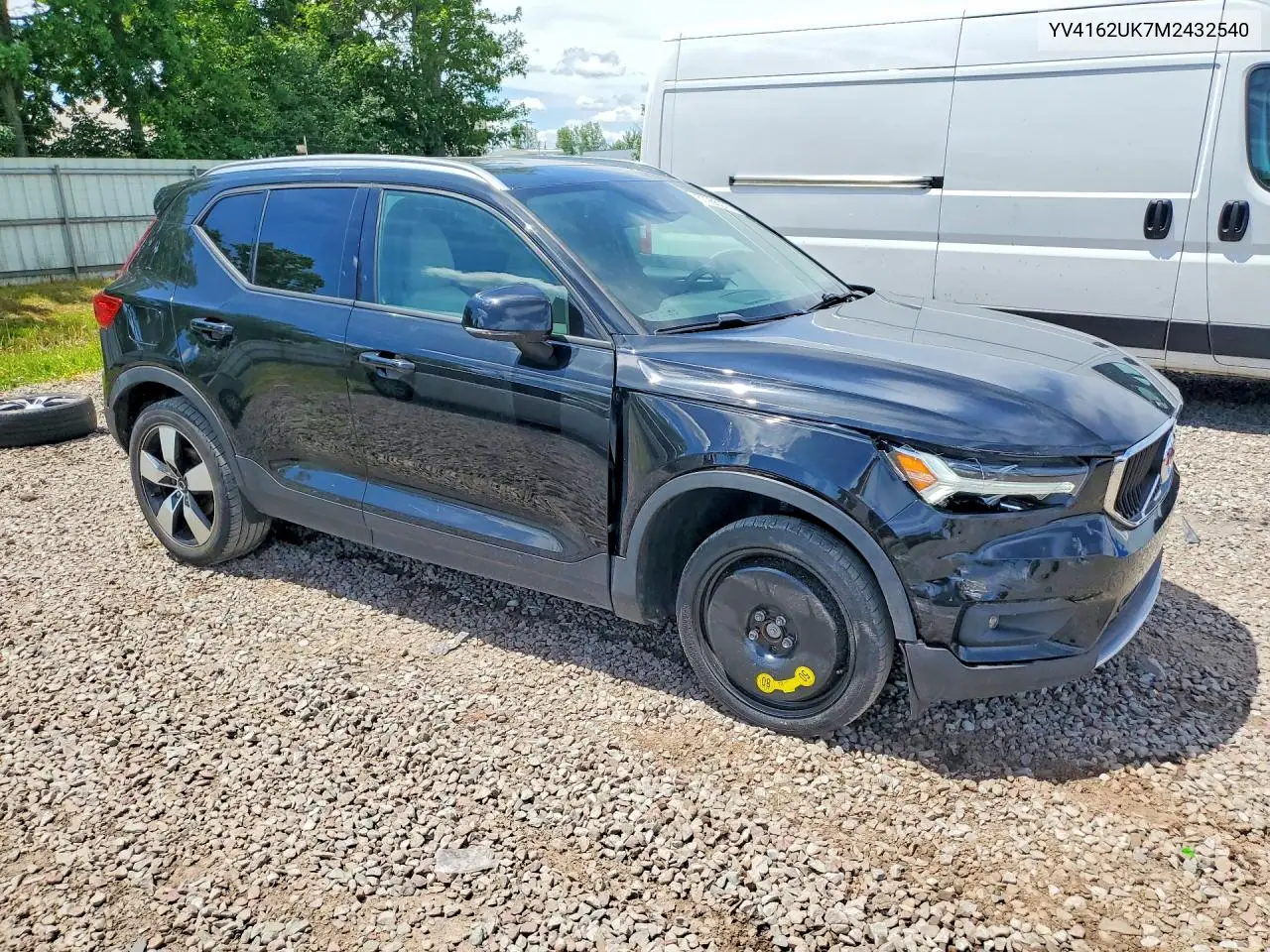 2021 Volvo Xc40 T5 Momentum VIN: YV4162UK7M2432540 Lot: 57966376