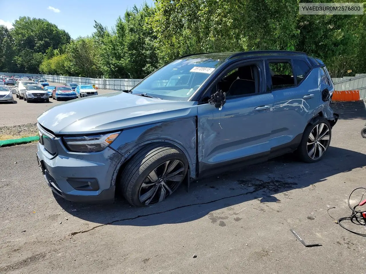 2021 Volvo Xc40 Recharge VIN: YV4ED3UR0M2576800 Lot: 59709916